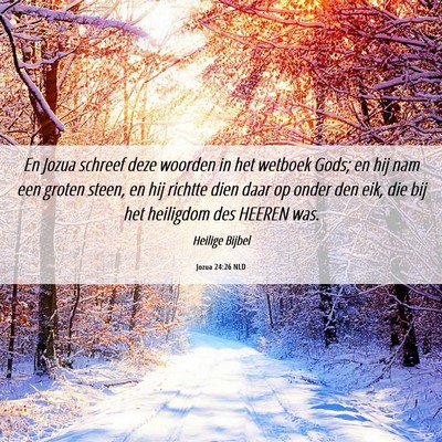 Picture 06 - Jozua 24:26 NLD - En Jozua schreef deze woorden in het wetboek - Bible Verse Picture