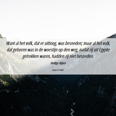 Picture 06 - Jozua 5:5 NLD - Want al het volk, dat er uittoog, was besneden; - Bible Verse Picture