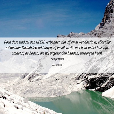 Picture 06 - Jozua 6:17 NLD - Doch deze stad zal den HEERE verbannen zijn, zij - Bible Verse Picture
