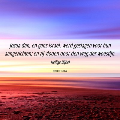 Picture 06 - Jozua 8:15 NLD - Jozua dan, en gans Israel, werd geslagen voor hun - Bible Verse Picture