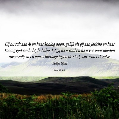 Picture 06 - Jozua 8:2 NLD - Gij nu zult aan Ai en haar koning doen, gelijk - Bible Verse Picture