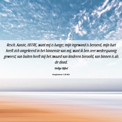 Picture 06 - Klaagliederen 1:20 NLD - Resch. Aanzie, HEERE, want mij is bange; mijn - Bible Verse Picture