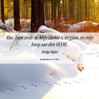 Picture 06 - Klaagliederen 3:18 NLD - Vau. Toen zeide ik: Mijn sterkte is vergaan, en - Bible Verse Picture