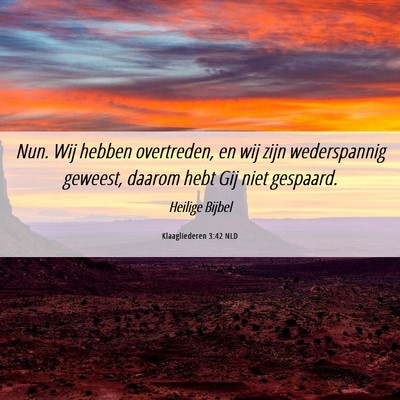 Picture 06 - Klaagliederen 3:42 NLD - Nun. Wij hebben overtreden, en wij zijn - Bible Verse Picture