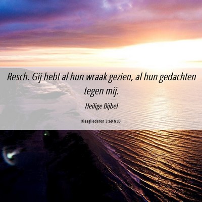 Picture 06 - Klaagliederen 3:60 NLD - Resch. Gij hebt al hun wraak gezien, al hun - Bible Verse Picture