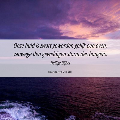Picture 06 - Klaagliederen 5:10 NLD - Onze huid is zwart geworden gelijk een oven, - Bible Verse Picture
