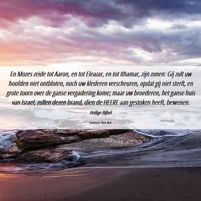 Picture 06 - Leviticus 10:6 NLD - En Mozes zeide tot Aaron, en tot Eleazar, en tot - Bible Verse Picture