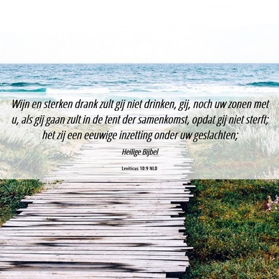 Picture 06 - Leviticus 10:9 NLD - Wijn en sterken drank zult gij niet drinken, gij, - Bible Verse Picture