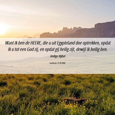 Picture 06 - Leviticus 11:45 NLD - Want Ik ben de HEERE, die u uit Egypteland doe - Bible Verse Picture