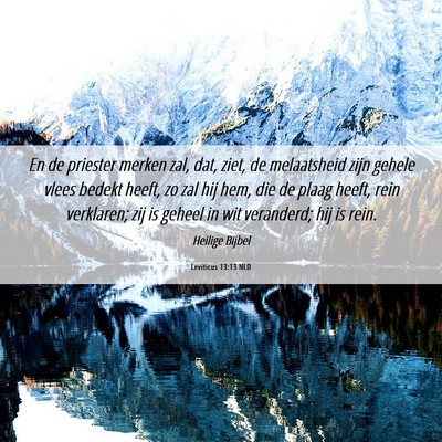 Picture 06 - Leviticus 13:13 NLD - En de priester merken zal, dat, ziet, de - Bible Verse Picture