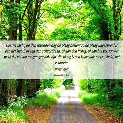 Picture 06 - Leviticus 13:51 NLD - Daarna zal hij op den zevenden dag de plaag - Bible Verse Picture