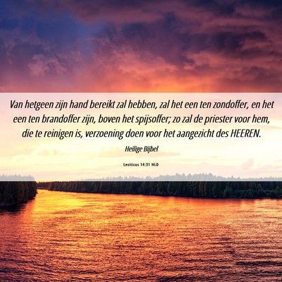 Picture 06 - Leviticus 14:31 NLD - Van hetgeen zijn hand bereikt zal hebben, zal het - Bible Verse Picture