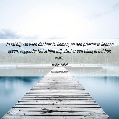 Picture 06 - Leviticus 14:35 NLD - Zo zal hij, van wien dat huis is, komen, en den - Bible Verse Picture