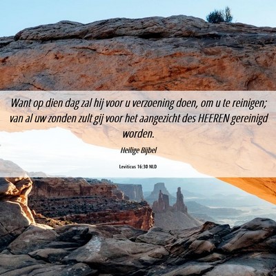 Picture 06 - Leviticus 16:30 NLD - Want op dien dag zal hij voor u verzoening doen, - Bible Verse Picture