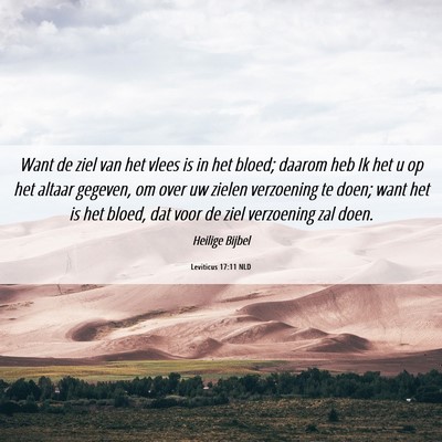 Picture 06 - Leviticus 17:11 NLD - Want de ziel van het vlees is in het bloed; - Bible Verse Picture