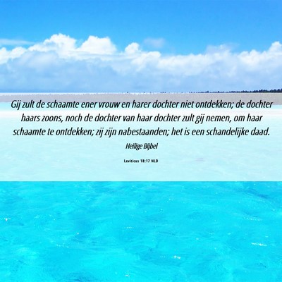 Picture 06 - Leviticus 18:17 NLD - Gij zult de schaamte ener vrouw en harer dochter - Bible Verse Picture