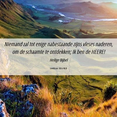 Picture 06 - Leviticus 18:6 NLD - Niemand zal tot enige nabestaande zijns vleses - Bible Verse Picture