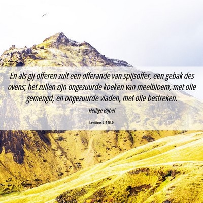 Picture 06 - Leviticus 2:4 NLD - En als gij offeren zult een offerande van - Bible Verse Picture