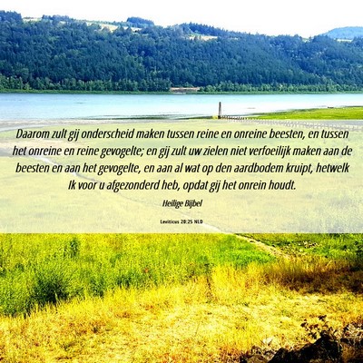 Picture 06 - Leviticus 20:25 NLD - Daarom zult gij onderscheid maken tussen reine en - Bible Verse Picture