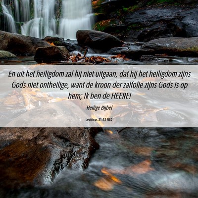 Picture 06 - Leviticus 21:12 NLD - En uit het heiligdom zal hij niet uitgaan, dat - Bible Verse Picture