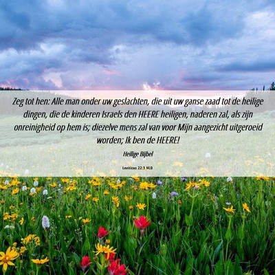 Picture 06 - Leviticus 22:3 NLD - Zeg tot hen: Alle man onder uw geslachten, die - Bible Verse Picture
