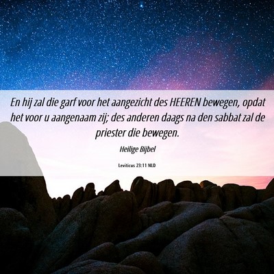 Picture 06 - Leviticus 23:11 NLD - En hij zal die garf voor het aangezicht des - Bible Verse Picture