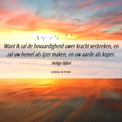 Picture 06 - Leviticus 26:19 NLD - Want Ik zal de hovaardigheid uwer kracht - Bible Verse Picture