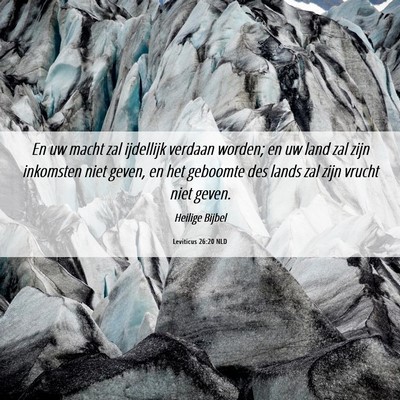 Picture 06 - Leviticus 26:20 NLD - En uw macht zal ijdellijk verdaan worden; en uw - Bible Verse Picture