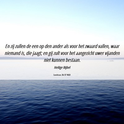 Picture 06 - Leviticus 26:37 NLD - En zij zullen de een op den ander als voor het - Bible Verse Picture
