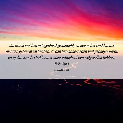 Picture 06 - Leviticus 26:41 NLD - Dat Ik ook met hen in tegenheid gewandeld, en hen - Bible Verse Picture