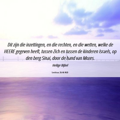 Picture 06 - Leviticus 26:46 NLD - Dit zijn die inzettingen, en die rechten, en die - Bible Verse Picture
