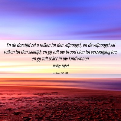 Picture 06 - Leviticus 26:5 NLD - En de dorstijd zal u reiken tot den wijnoogst, en - Bible Verse Picture