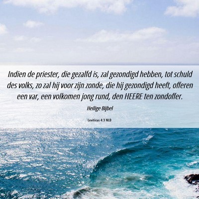 Picture 06 - Leviticus 4:3 NLD - Indien de priester, die gezalfd is, zal gezondigd - Bible Verse Picture