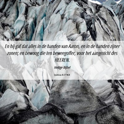 Picture 06 - Leviticus 8:27 NLD - En hij gaf dat alles in de handen van Aaron, en - Bible Verse Picture