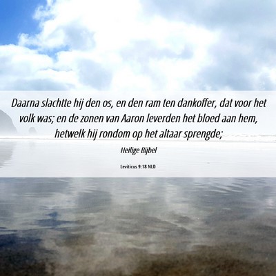 Picture 06 - Leviticus 9:18 NLD - Daarna slachtte hij den os, en den ram ten - Bible Verse Picture