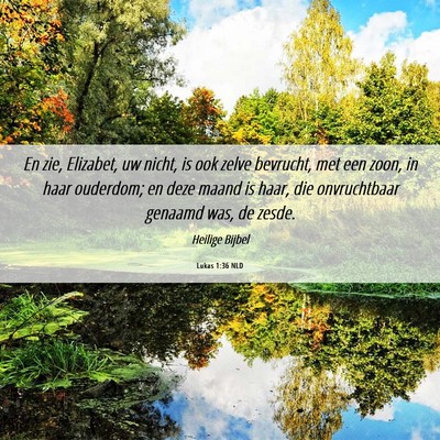 Picture 06 - Lukas 1:36 NLD - En zie, Elizabet, uw nicht, is ook zelve - Bible Verse Picture
