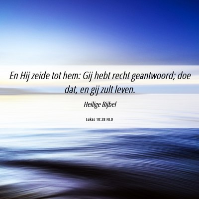 Picture 06 - Lukas 10:28 NLD - En Hij zeide tot hem: Gij hebt recht geantwoord; - Bible Verse Picture