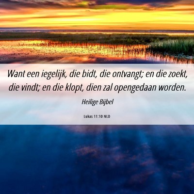 Picture 06 - Lukas 11:10 NLD - Want een iegelijk, die bidt, die ontvangt; en die - Bible Verse Picture