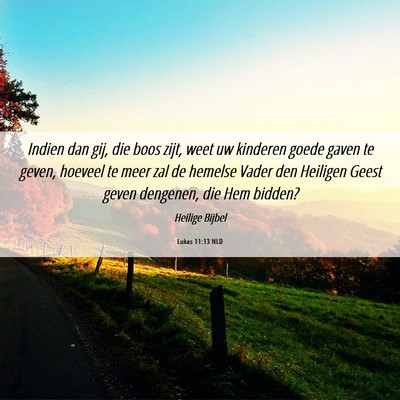 Picture 06 - Lukas 11:13 NLD - Indien dan gij, die boos zijt, weet uw kinderen - Bible Verse Picture