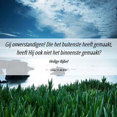 Picture 06 - Lukas 11:40 NLD - Gij onverstandigen! Die het buitenste heeft - Bible Verse Picture