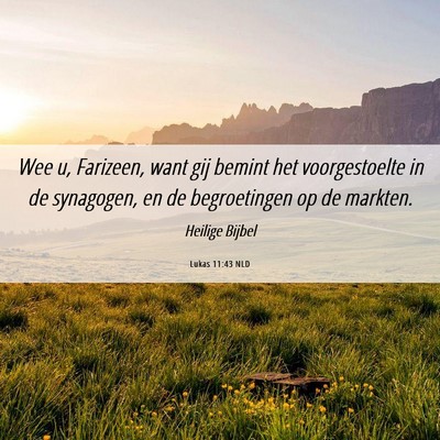 Picture 06 - Lukas 11:43 NLD - Wee u, Farizeen, want gij bemint het - Bible Verse Picture