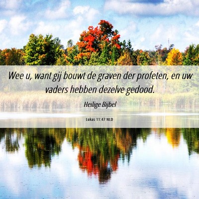 Picture 06 - Lukas 11:47 NLD - Wee u, want gij bouwt de graven der profeten, en - Bible Verse Picture