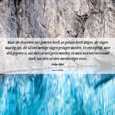 Picture 06 - Lukas 12:48 NLD - Maar die denzelven niet geweten heeft, en gedaan - Bible Verse Picture