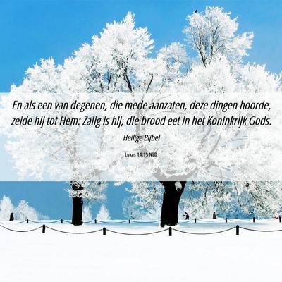 Picture 06 - Lukas 14:15 NLD - En als een van degenen, die mede aanzaten, deze - Bible Verse Picture