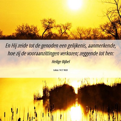 Picture 06 - Lukas 14:7 NLD - En Hij zeide tot de genoden een gelijkenis, - Bible Verse Picture