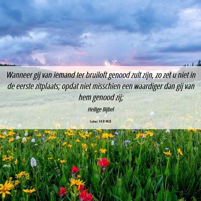 Picture 06 - Lukas 14:8 NLD - Wanneer gij van iemand ter bruiloft genood zult - Bible Verse Picture