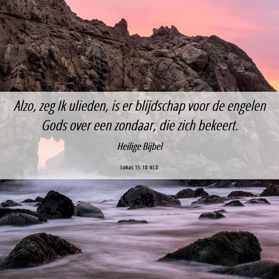 Picture 06 - Lukas 15:10 NLD - Alzo, zeg Ik ulieden, is er blijdschap voor de - Bible Verse Picture