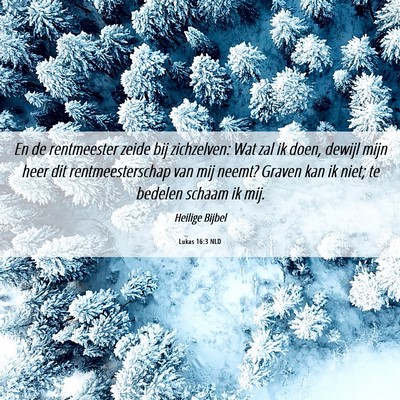 Picture 06 - Lukas 16:3 NLD - En de rentmeester zeide bij zichzelven: Wat zal - Bible Verse Picture