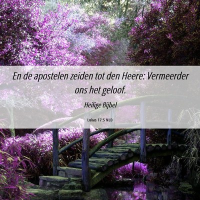 Picture 06 - Lukas 17:5 NLD - En de apostelen zeiden tot den Heere: Vermeerder - Bible Verse Picture