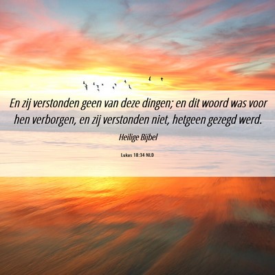 Picture 06 - Lukas 18:34 NLD - En zij verstonden geen van deze dingen; en dit - Bible Verse Picture